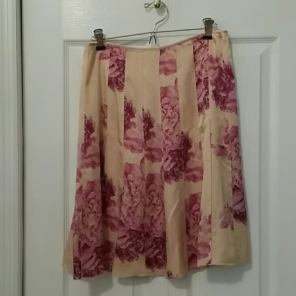 Silk Gored Swing Skirt